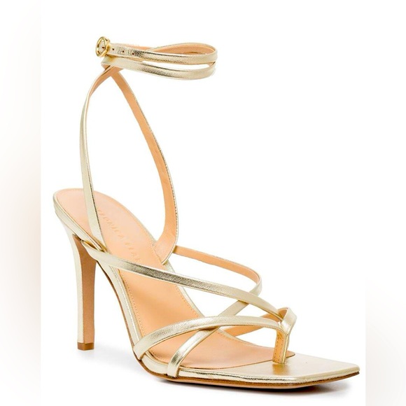 Veronica Beard Abriella Metallic Leather Sandals - Picture 1 of 8